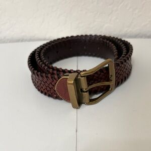 Tommy Bahama Men's Brown Woven Leather Belt